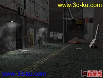 3D打印模型破旧小巷  完整场景的图片