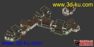 蜀门里的建筑模型的图片