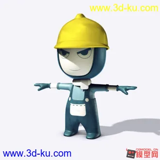 3D打印模型【卡通工人】男孩工人Q版卡通形象！对大家有没有帮助？的图片