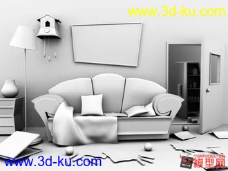 室内场景模型下载+贴图的图片