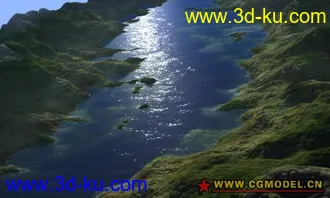 发一个 河流 山的模型的图片