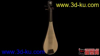 3D打印模型maya琵琶建模 导出obj通用格式 有材质的图片