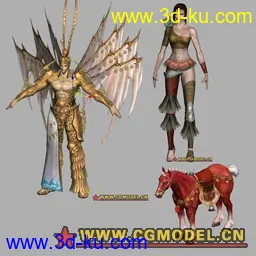 3D打印模型人中吕布，马中赤兔的图片