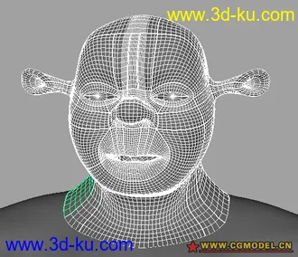 3D打印模型史瑞克 全NURBS制作的图片