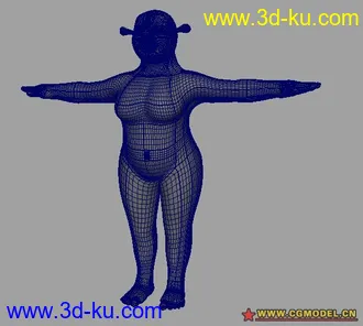 3D打印模型史瑞克 全NURBS制作的图片
