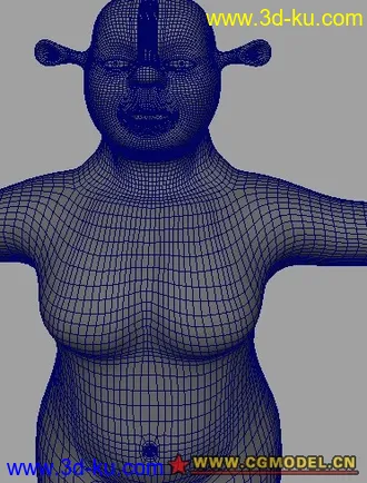 3D打印模型史瑞克 全NURBS制作的图片