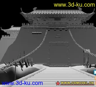 3D打印模型城门楼的图片