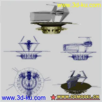 3D打印模型飞船&平台 maya科幻系列 mb格式的图片