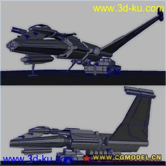 3D打印模型飞船与辅助车辆 maya科幻系列 mb格式的图片
