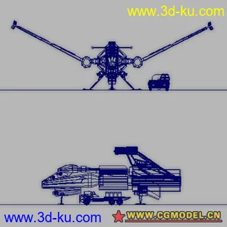 3D打印模型飞船与辅助车辆 maya科幻系列 mb格式的图片