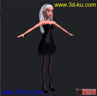 3D打印模型时尚女孩 有材质贴图 欢迎监临指导的图片