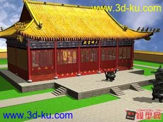 3D打印模型精致的大雄宝殿一枚的图片