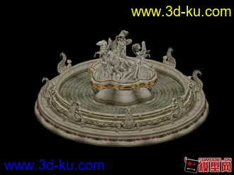 3D打印模型centercastle_fountain雕像水池的图片