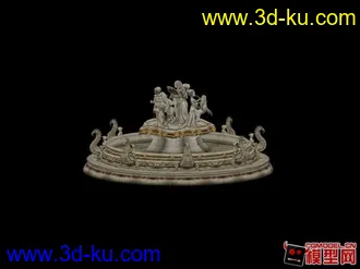 3D打印模型centercastle_fountain雕像水池的图片