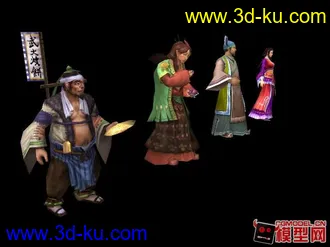 武大郎王婆西門慶潘金蓮(4角色)模型的图片