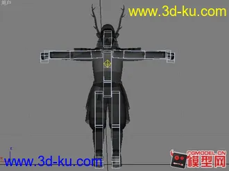 3DMAX 红色日本武士铠甲模型 有绑定的图片