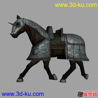 3D打印模型3DMAX 中世纪重甲战马 绑定的图片
