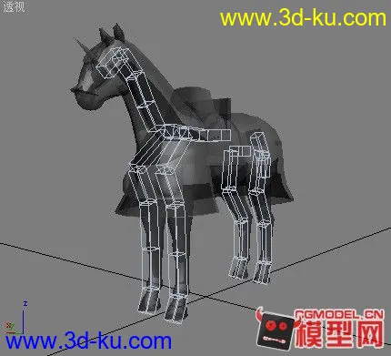 3DMAX 中世纪重甲战马 绑定模型的图片3