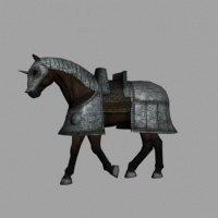 3DMAX 中世纪重甲战马 绑定模型的图片1