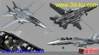 3D打印模型超写实F14战斗机有贴图 驾驶舱和驾驶员  maya max 两种格式的图片