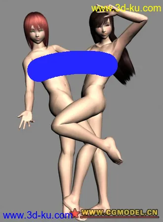 3D打印模型两个封面女郎的图片