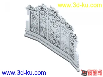 3D打印模型古代皇后后面的屏风的图片