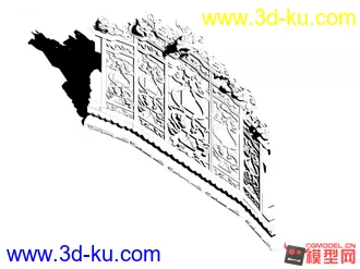 3D打印模型古代皇后后面的屏风的图片