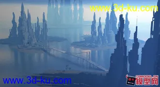 科幻城堡模型带贴图的图片