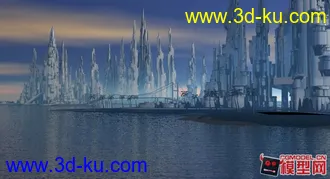 科幻城堡模型带贴图的图片