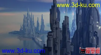 科幻城堡模型带贴图的图片