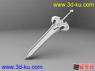 3D打印模型刚学MAYA两天的时候做的仙剑中的“魔剑的图片