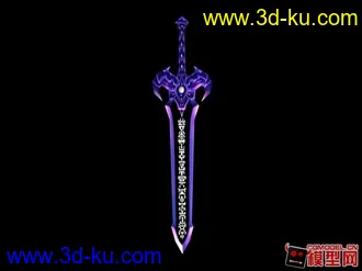 3D打印模型刚学MAYA两天的时候做的仙剑中的“魔剑的图片