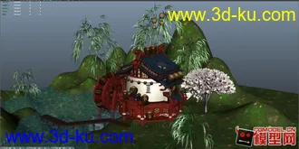 3D打印模型魔兽熊猫人建筑---带贴图材质的图片