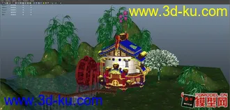3D打印模型魔兽熊猫人建筑---带贴图材质的图片