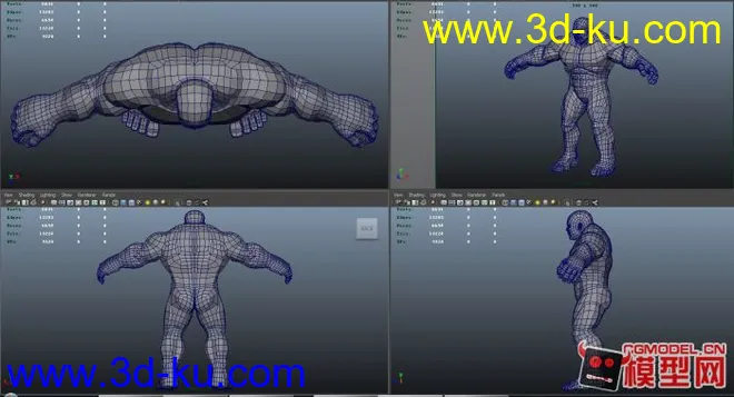 Maya角色模型-肌肉人-无材质无贴图的图片2