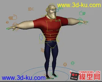 maya动画模型下载，男人绑定带表情，动作调节的图片