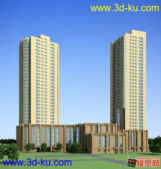 3D打印模型单体建筑-带场景的图片