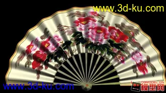 3D打印模型一把牡丹扇，逍遥世间游！的图片