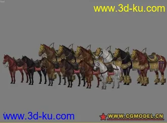3D打印模型一群战马的图片