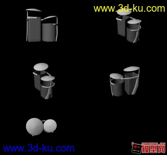 3D打印模型生活垃圾桶的图片