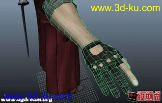 但丁模型 鬼泣4 已重新拓扑 T pose 贴图整合 maya 下载的图片
