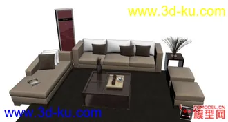 3D打印模型精美室内沙发组合的图片