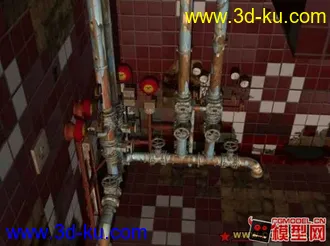 3D打印模型破旧水管场景，有材质贴图，绝对能用，喜欢的拿去！！~~的图片