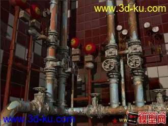 3D打印模型破旧水管场景，有材质贴图，绝对能用，喜欢的拿去！！~~的图片