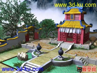3D打印模型Q版场景-五庄观的图片