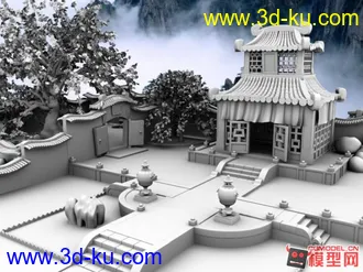 3D打印模型Q版场景-五庄观的图片