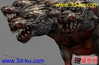 3D打印模型地狱犬三头狼的图片