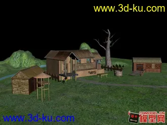 3D打印模型以前做的作业 茅草屋的图片