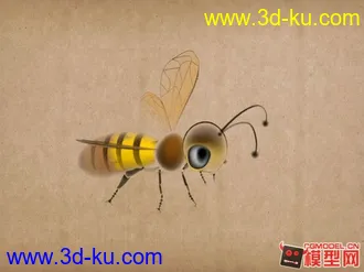 3D打印模型水墨蜜蜂的图片