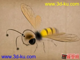 3D打印模型水墨蜜蜂的图片